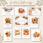 Pompoen & Bloemblaadjes Thanksgiving Kaart