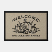 Pompoen & bloemblaadjes Welkom Deurmat (Voorkant)