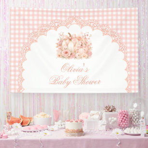 Pompoen Bloemboog Baby Shower Achtergrond Spandoek
