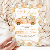 Pompoen Bloemen Auto Herfst Baby shower Kaart