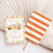 Pompoen Bloemen Auto Herfst Baby shower Kaart