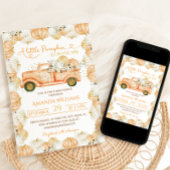 Pompoen Bloemen Auto Herfst Baby shower Kaart