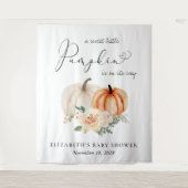 Pompoen Bloemen Baby shower Foto Achtergrond Wandkleed (Voorkant)