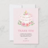 Pompoen Bloemen Baby shower Roze Bedankkaart (Voorkant)