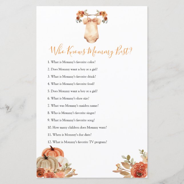 Pompoen Bloemen Babykleding Die Mama Het Beste Ken (Voorkant)