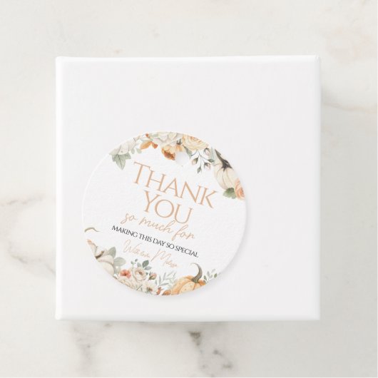 Pompoen Bloemen Dank u Cadeau Label (In situ)