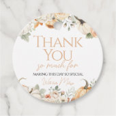 Pompoen Bloemen Dank u Cadeau Label (Voorkant)