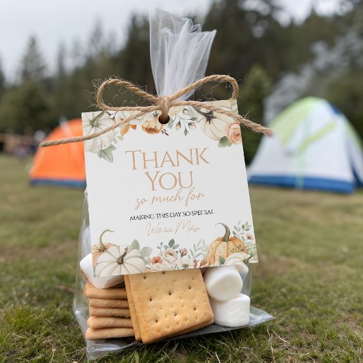 Pompoen Bloemen Dank u Cadeau Label