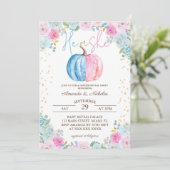 Pompoen Bloemen Geslacht Onthullen Kaart (Staand voorkant)