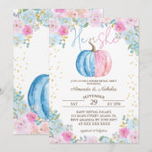 Pompoen Bloemen Geslacht Onthullen Kaart (Voorkant / Achterkant)