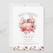 Pompoen Bloemen Herfst Baby shower Uitnodiging (Voorkant)