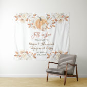 Pompoen Bloemen Herfst in Liefde Engagement Party Wandkleed (In Situ (horizontaal))