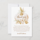 Pompoen Bloemen Herfst Neutraal Baby shower Bedankkaart (Voorkant)