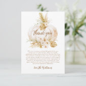 Pompoen Bloemen Herfst Neutraal Baby shower Bedankkaart (Staand voorkant)