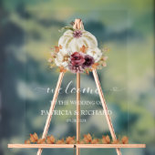 Pompoen Bloemen Herfst Trouwen Welkom Teken Acryl Bord (Neutraal)