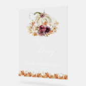 Pompoen Bloemen Herfst Trouwen Welkom Teken Acryl Bord (Hoek)
