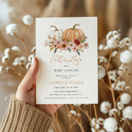 Pompoen Bloemen Herfst Verliefd Op Baby shower Kaart