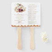 Pompoen Bloemen Herfst Wedding Ceremony Programma Handwaaier (Voorkant en achterkant)