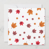 Pompoen Bloemen Herfstbladeren Thanksgiving Diner Kaart (Achterkant)