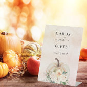 Pompoen bloemen kaarten cadeaus bord reclamebord met voetstuk