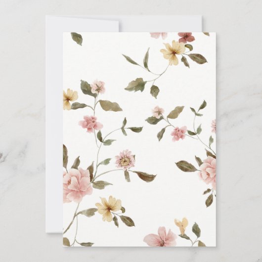 Pompoen Bloemen Krans Baby shower Uitnodiging (Achterkant)