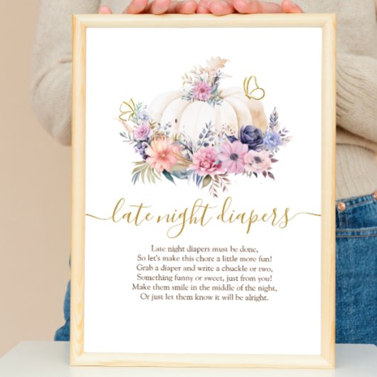 Pompoen Bloemen Late Night Luier Poster