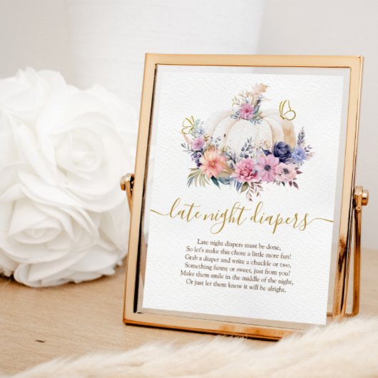 Pompoen Bloemen Late Night Luier Poster