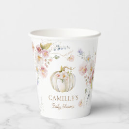 Pompoen Bloemen Meisje Baby shower Papieren Bekers