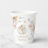 Pompoen Bloemen Meisje Baby shower Papieren Bekers (Voorkant)