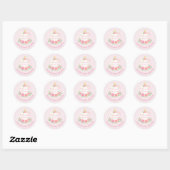 Pompoen Bloemen Meisje Baby shower Roze Ronde Sticker (Vel)