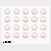 Pompoen Bloemen Meisje Baby shower Roze Ronde Sticker (Vel)