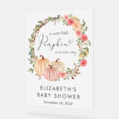 Pompoen Bloemen Meisje Baby shower Welkom Frosted Acryl Bord (Hoek)