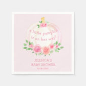 Pompoen Bloemen Roze Meisje Baby shower Servet (Voorkant)