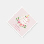 Pompoen Bloemen Roze Meisje Baby shower Servet (Hoek)