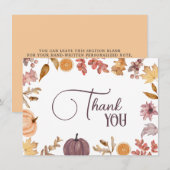 Pompoen Bloemen, Rustieke douche, Verjaardag Bedankkaart (Voorkant / Achterkant)