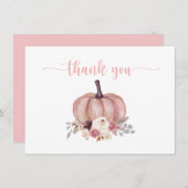 Pompoen Bloemen, Rustieke douche, Verjaardag Dank Bedankkaart (Voorkant / Achterkant)