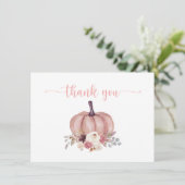 Pompoen Bloemen, Rustieke douche, Verjaardag Dank Bedankkaart (Staand voorkant)