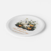 Pompoen Bloemen Thanksgiving Diner Papier Borden Papieren Bordje (Gekanteld)