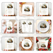 Pompoen Bloemen Thanksgiving Diner Papier Borden Papieren Bordje
