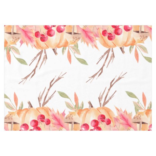 Pompoen Bloemen Thanksgiving Tafelkleed (Voorkant (Horizontaal))