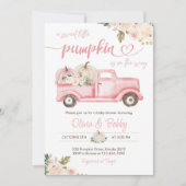 Pompoen Bloemen  Vrachtwagen Baby Meisje Douche Kaart (Voorkant)