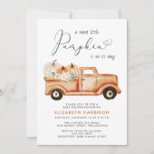 Pompoen Bloemen  Vrachtwagen Baby shower Kaart (Voorkant)