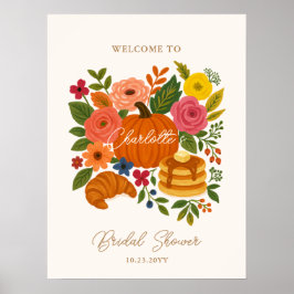 Pompoen Bloemen Vrijgezellenfeest Welkomstbord Poster