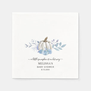 Pompoen Bloemengebouwen Jongens Baby Shower Stofbl Servet