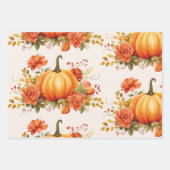 Pompoen bloemenherfst laat Herfst Baby shower Inpakpapier Vel (Voorkant 2)