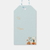 Pompoen Bloemenval kleuren blauw, Cadeaulabel (Achterkant)