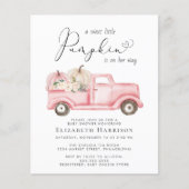 pompoen bloemenwagen baby meisje douche uitnodigin (Voorkant)