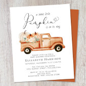 Pompoen Bloemenwagen Baby shower Uitnodiging