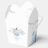 Pompoen Bloemig Blauwe Sering Baby Shower Bedankdoosjes (Geopend)