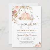 Pompoen Bloemige Baby Shower Uitnodiging (Voorkant)